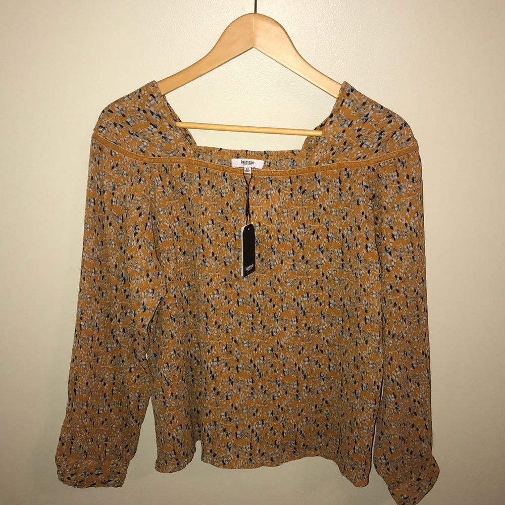 Orange Floral Kenzie Long Sleeve Blouse